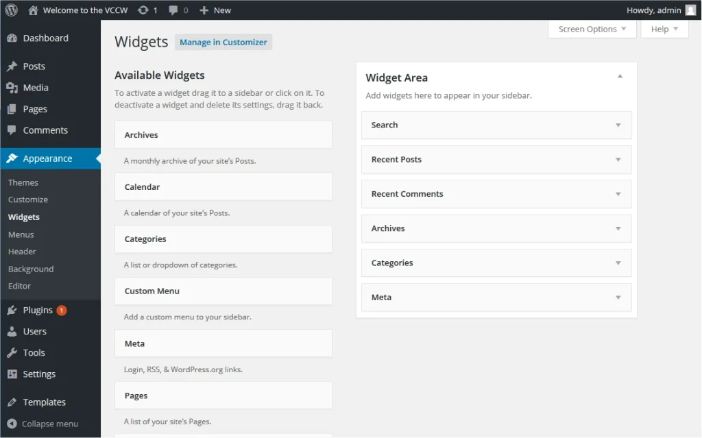Widget trong WordPress