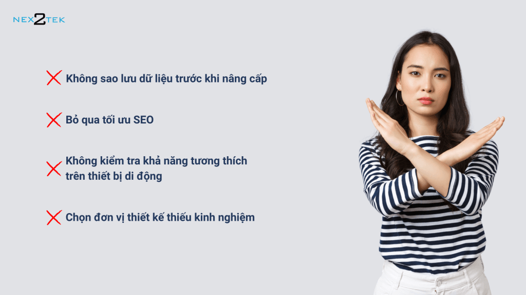 Những sai lầm thường gặp khi nâng cấp website